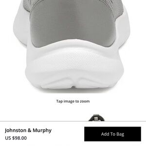 Johnston & Murphy Gray Knit Slip-On Sneaker with White Sole